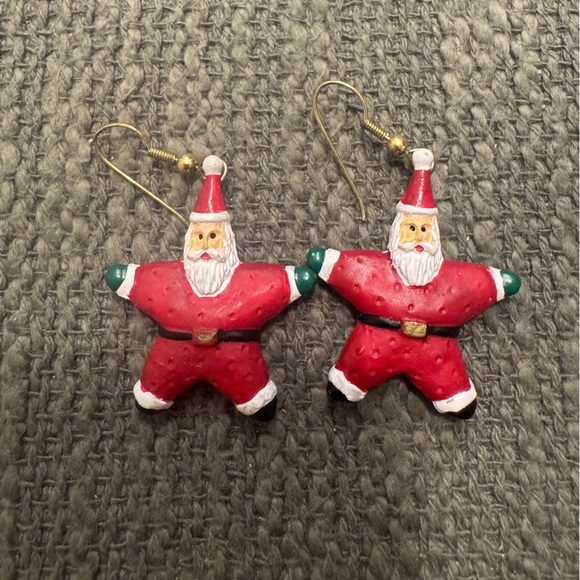 Vintage Festive Santa Earrings - Picture 1 of 4